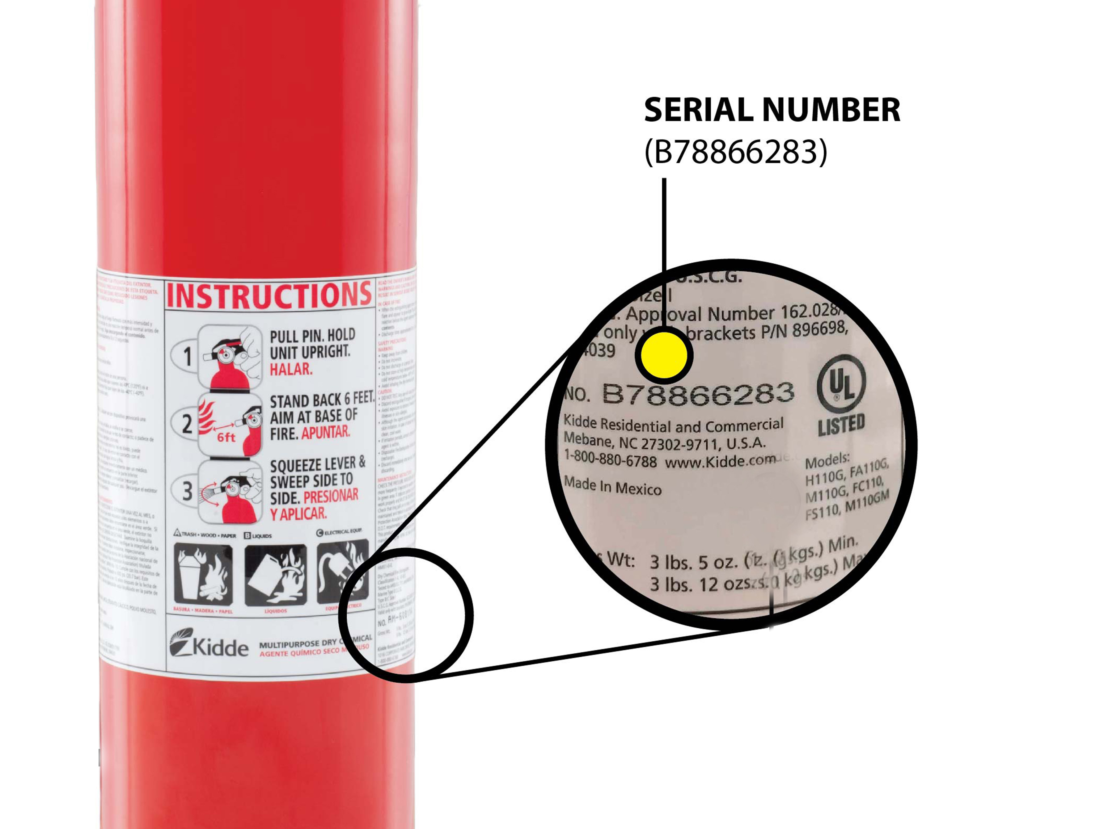 kidde fire extinguisher serial number